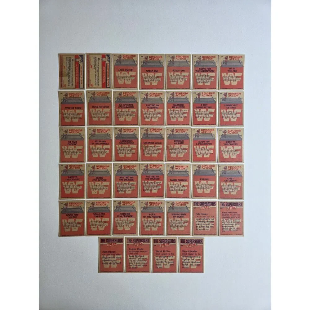 Vintage 1985 Topps WWF Trading Cards 39 Card Lot Hulk Hogan And More